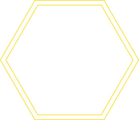 Minimalist yellow hexagon shape simple flat vector graphic element isolated on white background