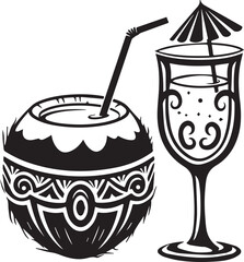 Artistic tropical escape: Graphic representation of refreshing b