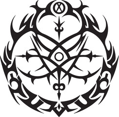 Intricate Tribal Emblem Featuring Abstract Geometric Patterns an