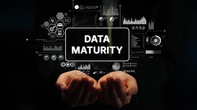 Conceptual representation of data maturity in a digital transformation context with visual analytics and charts. Asymptotic smart data analytic.