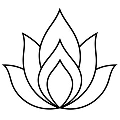 Obraz premium Lotus flower outline art