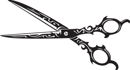 Ornate scissors vector illustration for crafting or hairstyling