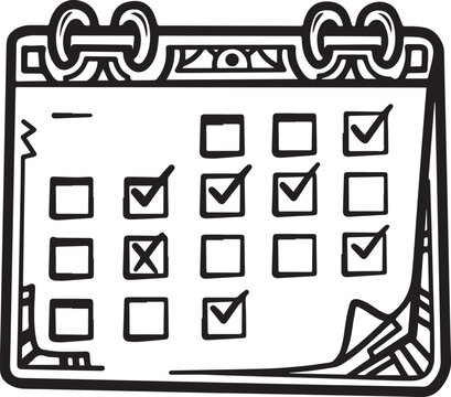 Stylized scheduling concept showing task completions and overall