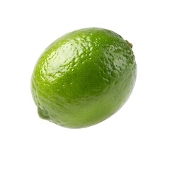 green limes isolated on transparent white background clipping path