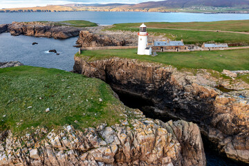 Aerial view of Rathlin O'Birne island in County Donegal, Irleand