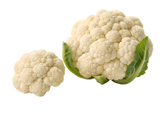 cauliflowers isolated on transparent white background clipping path