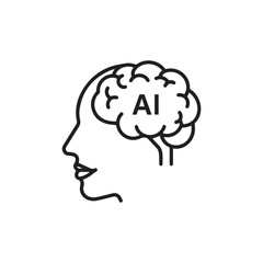 Human brain artificial intelligence technology concept icon