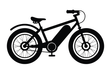 Obraz premium electric bike black and white silhouette on white background