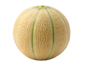 cantaloupes isolated on transparent white background clipping path