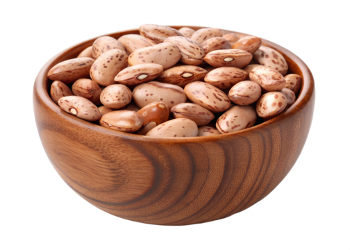 pinto beans isolated on transparent white background clipping path