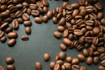 Coffee beans on a frying pan