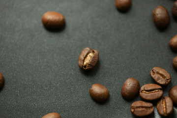 Coffee beans on a frying pan