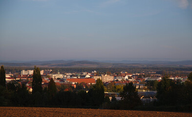 Autumn nature bohemia with sunset