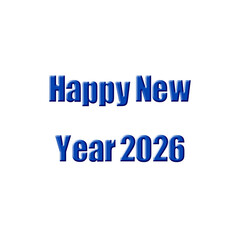 Happy New Year 2026 Typography Text Design | Minimal Greeting Lettering Art | Festive Celebration Graphic