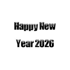 Happy New Year 2026 Typography Text Design | Minimal Greeting Lettering Art | Festive Celebration Graphic