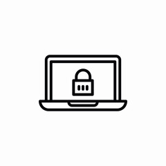 Obraz premium laptop lock security icon sign vector