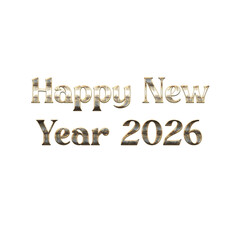 Happy New Year 2026 Typography Text Design | Minimal Greeting Lettering Art | Festive Celebration Graphic