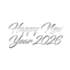 Happy New Year 2026 Typography Text Design | Minimal Greeting Lettering Art | Festive Celebration Graphic