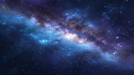 Fototapeta premium dark blue milky way galaxy displaying numerous bright stars and cosmic dust in outer space
