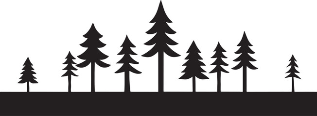 Obraz premium Vector set of Christmas pine trees with snow illustration for winter holiday design