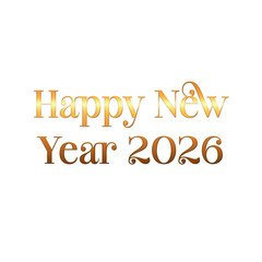 Happy New Year 2026 Typography Text Design | Minimal Greeting Lettering Art | Festive Celebration Graphic