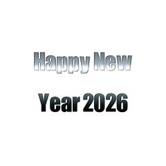 Happy New Year 2026 Typography Text Design | Minimal Greeting Lettering Art | Festive Celebration Graphic