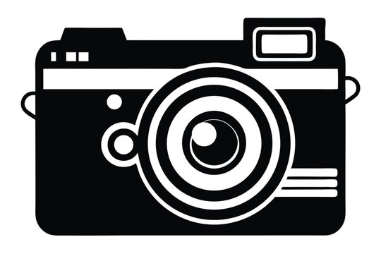 disposable camera black and white silhouette