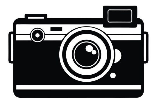 disposable camera black and white silhouette