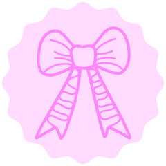 Pink Bow Illustration on Pink Background