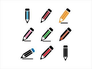 Colorful pencils arranged in a creative pattern on white background