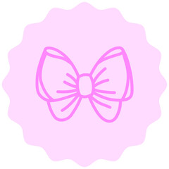 Pink Bow Illustration on Pink Background
