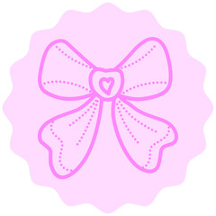 Pink Bow Illustration on Pink Background