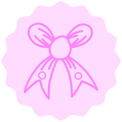 Pink Bow Illustration on Pink Background