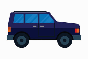 Dark Blue Modern SUV Vector Illustration
