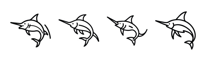 Fototapeta premium Striking blue marlin vector illustration scalable marine life art