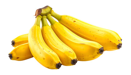 A bunch of ripe, yellow fruit, with brown spots, against a black background