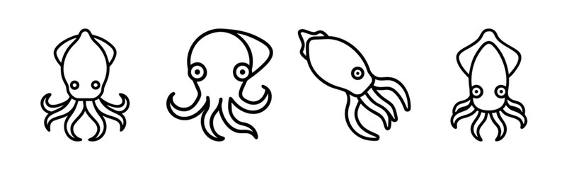 Naklejka premium Vector illustration of a cuttlefish a marine cephalopod mollusc