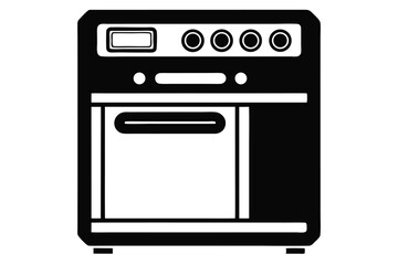 Fototapeta premium dishwasher black and white silhouette vector illustration