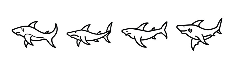 Obraz premium Hammerhead shark vector illustration scalable icon ocean marine animal