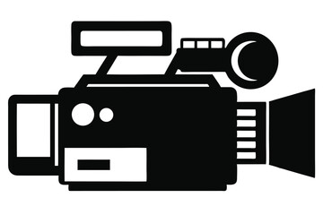 digital video camera black and white silhouette vector 