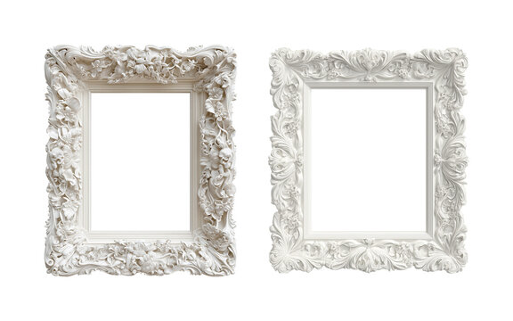 White vintage frames for pictures or photos