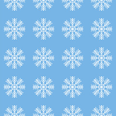 Vector illustration of seamless snowflakes pattern on blue background for Christmas theme