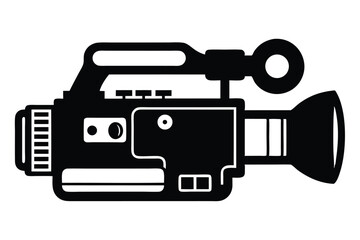 digital video camera black and white silhouette vector 