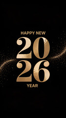 Luxury golden 2026 Background illustration with elegant modern festive design,generative ai