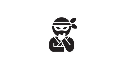 Ninja glyph icon vector illustration of a martial arts fighter isolated on white background