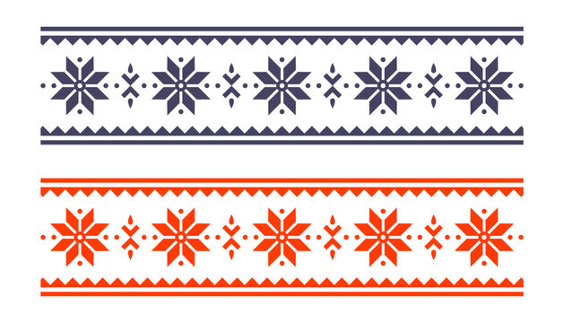 Traditional Russian ornament. Animal motifs. Flat illustration.