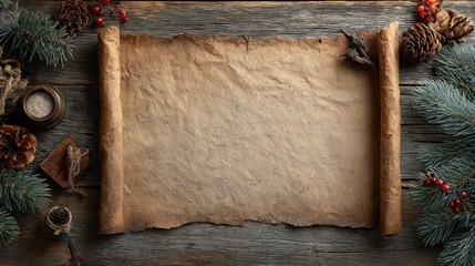 empty wishlist for santa claus laid on a wooden table no logos no brands ar 169