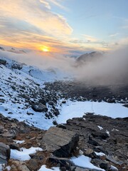 Sunset on the Orobie Alps Trekking Trail to Frattini Bivouac