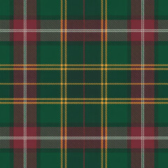 Green tartan seamless pattern traditional Scottish textile design for fabric and background textures