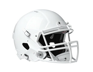 Fototapeta premium A gleaming white football helmet, isolated against a transparent background, showcasing details